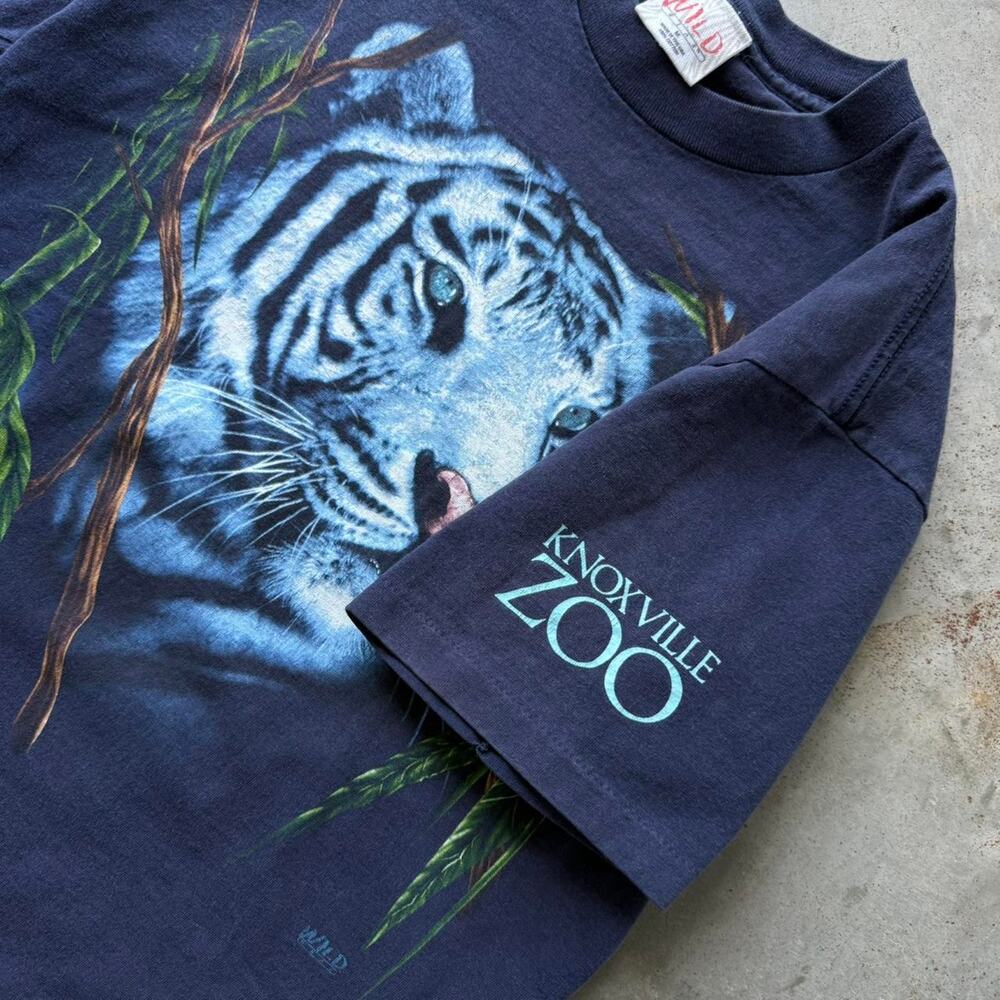 Vintage 90’s Wild Wear Knoxville Zoo Tiger Animal Nature Graphic T-shirt Size M - Picture 4 of 8
